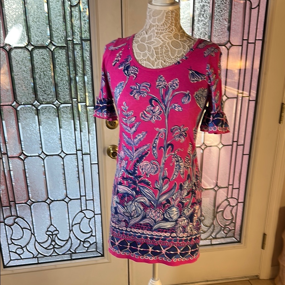 Lilly Pulitzer Pink and Blue Floral Tank Top